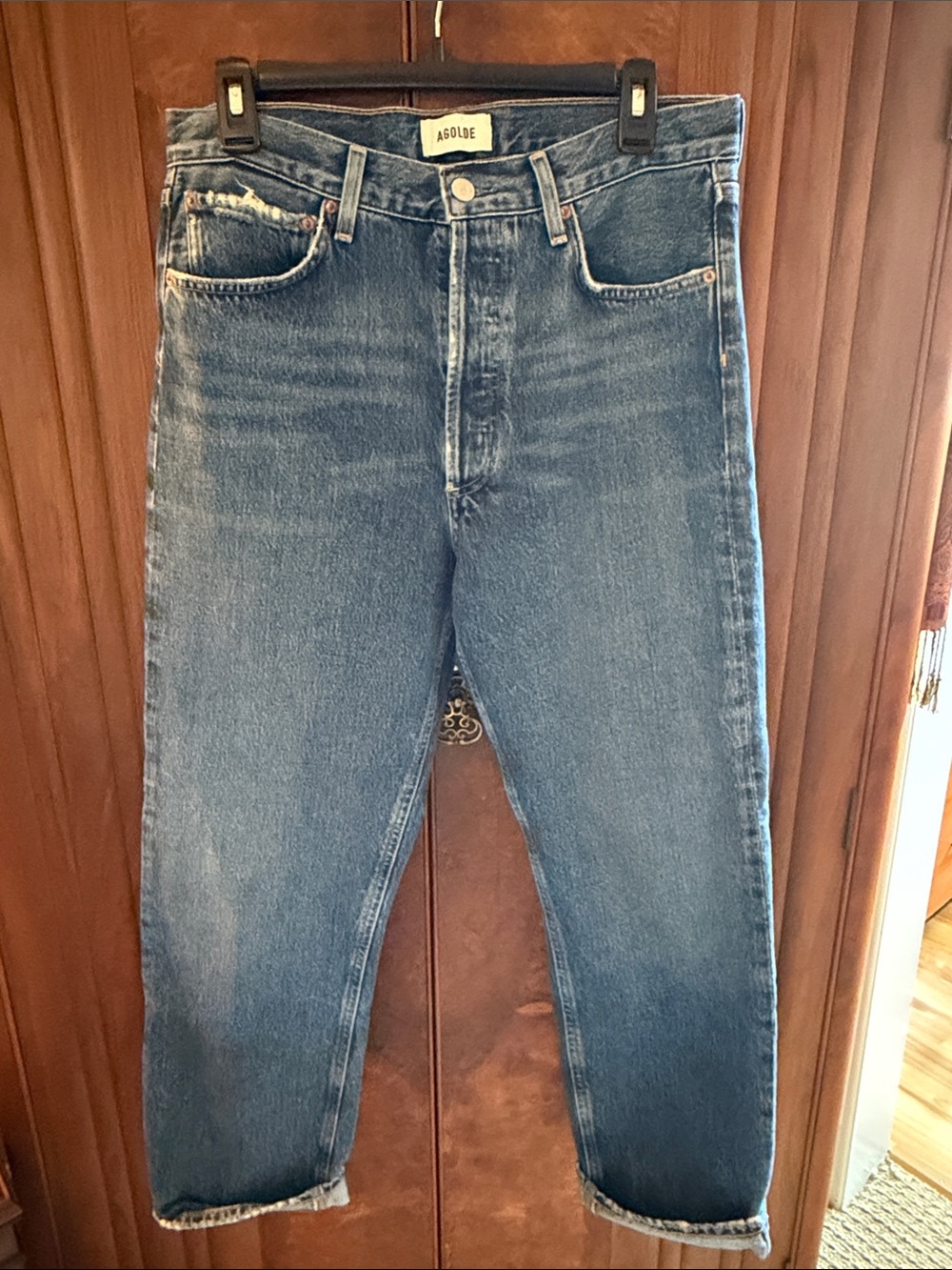 Agolde Women’s boyfriend Medium Wash Blue Straight Jeans